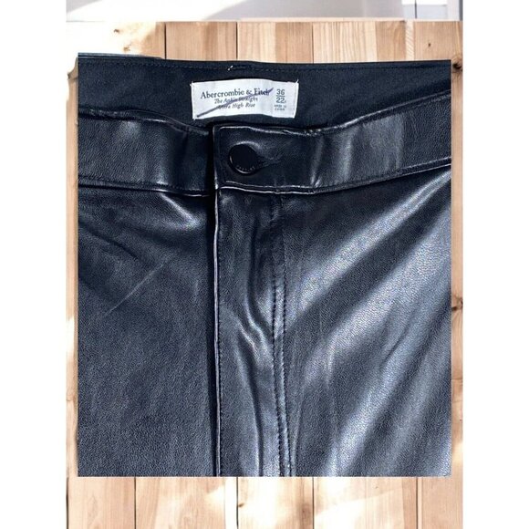 Abercrombie & Fitch The Ankle Straight Ultra High Rise Faux Leather Pants 36-22w - Picture 5 of 15